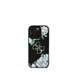 Guess Flowers Serisi iPhone 16 Pro Max Magsafe Uyumlu Siyah Telefon Kılıfı