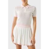 Guess Gabry Logolu Slim Fit Yarım Fermuarlı Kısa Kollu Polo Yaka Triko Bayan Triko V6GR04 Z0725 A10F - Krem