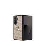 Guess Galaxy Z Fold 7 PU Deri Metal Logolu Pembe Telefon Kılıfı