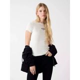 Guess Gj Kolsuz Bisiklet Yaka Nakışlı Dar Kesim Kadın Krem T-Shirt W6rp21ka0h1-G053
