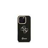 Guess Grained iPhone 16 Pro Max Kamera Standlı Siyah Telefon Kılıfı