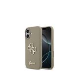 Guess Grained iPhone 17 Yazı Logolu Kahverengi Telefon Kılıfı