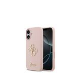 Guess Grained iPhone 17 Yazı Logolu Pembe Telefon Kılıfı