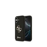 Guess Grained iPhone 17 Yazı Logolu Siyah Telefon Kılıfı