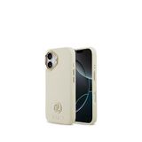 Guess Grained Serisi iPhone 17 Taşlı 4G Logolu Magsafe Uyumlu Bej Telefon Kılıfı