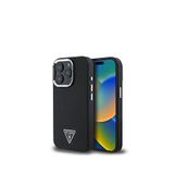 Guess Grained Triangle iPhone 15 Pro Max Grained Magsafe Uyumlu Siyah Telefon Kılıfı
