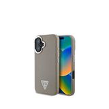 Guess Grained Triangle Iphone 16 Plus Magsafe Uyumlu Telefon Kılıfı - Kahverengi