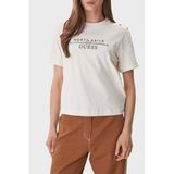 Guess Guessxns Kadın Regular Fit T-Shirt W6GI03K2657, Beyaz, XL