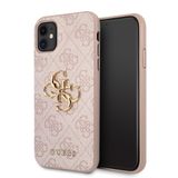 Guess GUHCN614GMGPI iPhone 11 6,1" için kılıf, pembe 4G Big Metal Logo