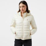 Guess Hooded Puffer Iridescent Nylon 40 Kadın Krem Rengi Mont - G053-Krem