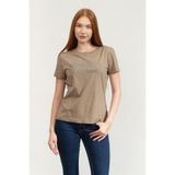 Guess Ingrid Aktif Regular Fit T-Shirt, S, TYC09F6CC40920277B9C27100, Kahverengi, Kadın