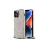 Guess İphone 14 Pro Max Uyumlu Kılıf Lisanslı M-Safe Şarj Özellikli Yazı Logolu Circle Kapak Pembe