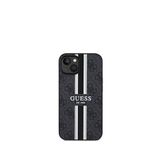 Guess iPhone 15 Printed 4G Şerit Logolu Magsafe Uyumlu Siyah Telefon Kılıfı