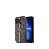 Guess Iphone 15 Pro Max Magsafe Uyumlu Şerit Tasarımlı Telefon Kılıfı - Kahverengi
