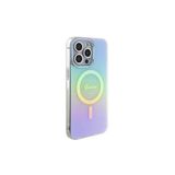 Guess İphone 15 Pro Max Uyumlu Kılıf Lisans Magsafe Şarj Özellik Yazı Logo Iridescent Turkua