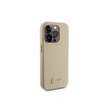 Guess İphone 15 Pro Max Uyumlu Kılıf Lisanslı Yazı Logolu Glitter Glossy Script Kapak Gold