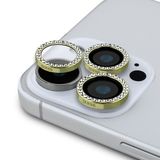 Guess İphone 15 Pro Max Uyumlu Lisanslı Rhinestone Taşlı Lens Koruyucu Gold
