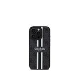 Guess iPhone 15 Pro Siyah Printed 4G Şerit Logolu Magsafe Uyumlu Telefon Kılıfı