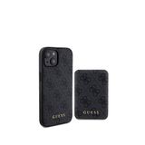 Guess Iphone 15 Yazı Logolu 4g Desenli Magsafe Şarj Özellikli Telefon Kılıfı Ve 5000mah Powerbank 2in1 Set - Siyah