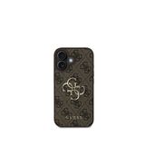 Guess iPhone 16 4G Logolu Uyumlu Kahverengi Telefon Kılıfı