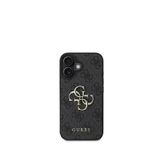 Guess iPhone 16 4G Logolu Uyumlu Siyah Telefon Kılıfı