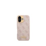 Guess iPhone 16 Plus Pembe Metal Plaka Logo Magsafe Uyumlu Telefon Kılıfı
