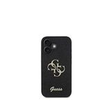 Guess iPhone 16 Plus Siyah Uyumlu Glitter 4G Logolu Telefon Kılıfı