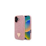 Guess Iphone 16 Plus Taşlı Arka Yüzey Üçgen Logolu Telefon Kılıfı - Pembe