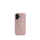 Guess Iphone 16 Plus Uyumlu Glitter 4g Pembe Logolu Telefon Kılıfı