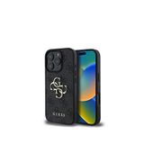 Guess Iphone 16 Pro 4g Desenli Metal Büyük 4g Ve Yazı Logolu Pu Deri Telefon Kılıfı - Siyah