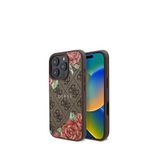 Guess Iphone 16 Pro Magsafe Uyumlu Gül Baskılı Desenli Yazı Logolu Telefon Kılıfı - Kahverengi