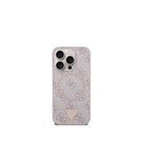 Guess iPhone 16 Pro Max 4G Desenli Üçgen Logolu Magsafe Uyumlu Pembe Telefon Kılıfı