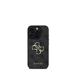 Guess iPhone 16 Pro Max 4G Logolu Uyumlu Siyah Telefon Kılıfı