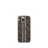 Guess iPhone 16 Pro Max Kahverengi 4G Şerit Logolu Magsafe Uyumlu Telefon Kılıfı