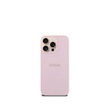 Guess iPhone 16 Pro Max Pembe Grained Yazı Logolu Magsafe Uyumlu Telefon Kılıfı