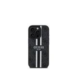 Guess iPhone 16 Pro Max Printed 4G Şerit Logolu Magsafe Siyah Uyumlu Telefon Kılıfı