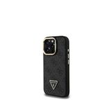 Guess iPhone 16 Pro Max Siyah Taşlı Logo 4G Desenli Kamera Standlı Telefon Kılıfı
