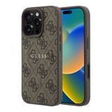 Guess İphone 16 Pro Max Uyumlu Kılıf Lisanslı M-Safe Kabartmalı 4G Desenli Yazı Logolu Kapak Pembe