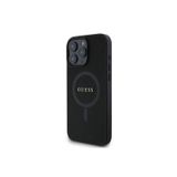 Guess İphone 16 Pro Max Uyumlu Lisanslı Magsafe Şarj Özellikli Yazı Logolu Saffiano Classic Siyah