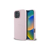 Guess İphone 16 Pro Uyumlu Kılıf Lisanslı Magsafe Şarj Özellikli Yazı Logolu Grained Pembe