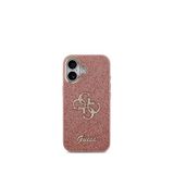 Guess Iphone 17 4g Büyük Metal Kamera Çerçeveli Ve Logolu Glitter Telefon Kılıfı - Pembe