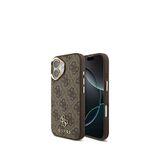 Guess iPhone 17 4G Yazı Logolu 3in1 Kahverengi Ekran Lens Koruyucu ve Telefon Kılıfı Set