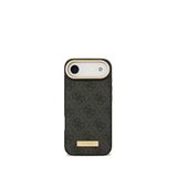 Guess iPhone 17 Air 4G Serisi Metal Plakalı Klasik Logolu Magsafe Uyumlu Siyah Telefon Kılıfı