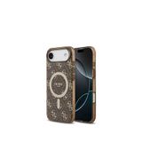 Guess iPhone 17 Air Iml Baskılı 4G Desenli Klasik Logolu Kahverengi Magsafe Uyumlu Telefon Kılıfı