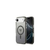 Guess iPhone 17 Air Iml Baskılı Üçgen Logolu Siyah Metal Kamera Çerçeveli Magsafe Uyumlu Telefon Kılıfı