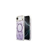 Guess iPhone 17 Air Mor 4G Desenli Simli Silikon Magsafe Uyumlu Telefon Kılıfı