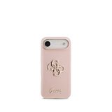 Guess iPhone 17 Air Pembe Grained Yazı Logolu Telefon Kılıfı