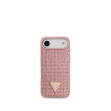 Guess iPhone 17 Air Pembe Taşlı Üçgen Logolu Telefon Kılıfı