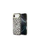 Guess iPhone 17 Air Simli Leopar Desenli Magsafe Uyumlu Siyah Telefon Kılıfı