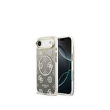 Guess iPhone 17 Air Simli Peony Desenli Magsafe Uyumlu Şeffaf Telefon Kılıfı
